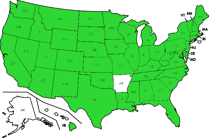 RG_Map Our services are currently available in the following states CT, DC, DE, FL, GA, IL, IN, KS, ME, MD, MA, MO, NE, NJ, NY, OH, PA, SC, TN, TX, UT, and VT.